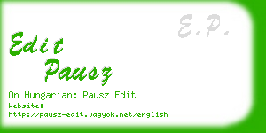 edit pausz business card